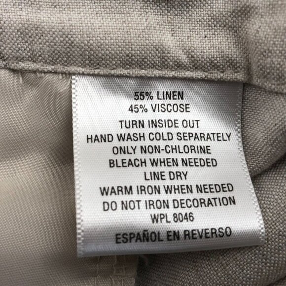 JM Collection Women's Pants Size PM Linen Blend Straight Leg Elastic Waist Beige - Picture 9 of 13